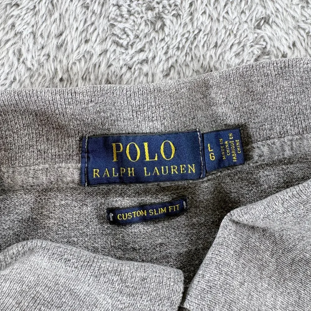 Polo Ralph Lauren Custom Slim Fit Gray Short Sleeve Shirt Sz L